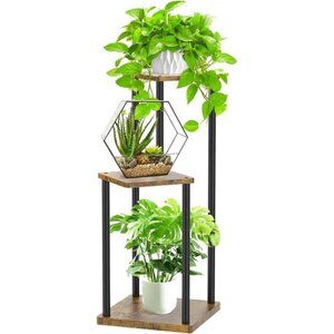 3 Tier Plant Stand Indoor, Metal Wood Tiered Corner Plant Stands Pot Holder
